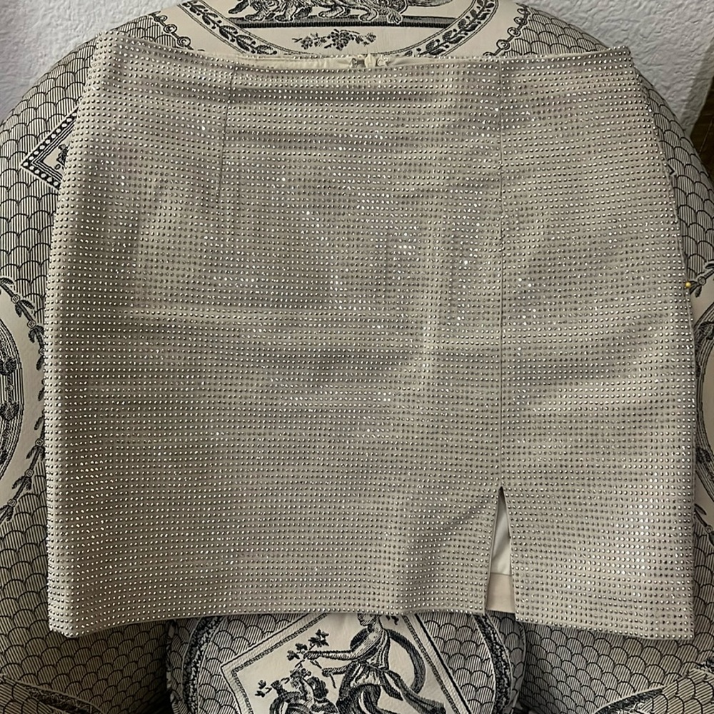 SILVER Beaded Mini-Skirt